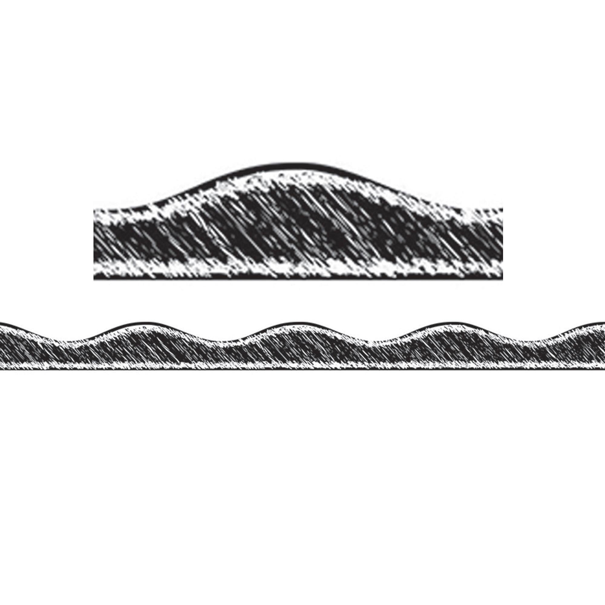 Ashley Productions Black Scribble Chalk Magnetic Borders, 72ft.